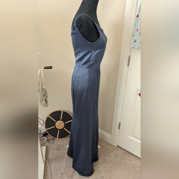 Amsale Kaia One Shoulder Dress In Amethyst Navy Size 2 - Picture 4 of 9